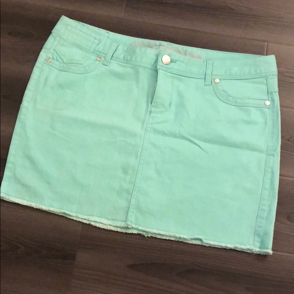 Mint green denim skirt Clearance